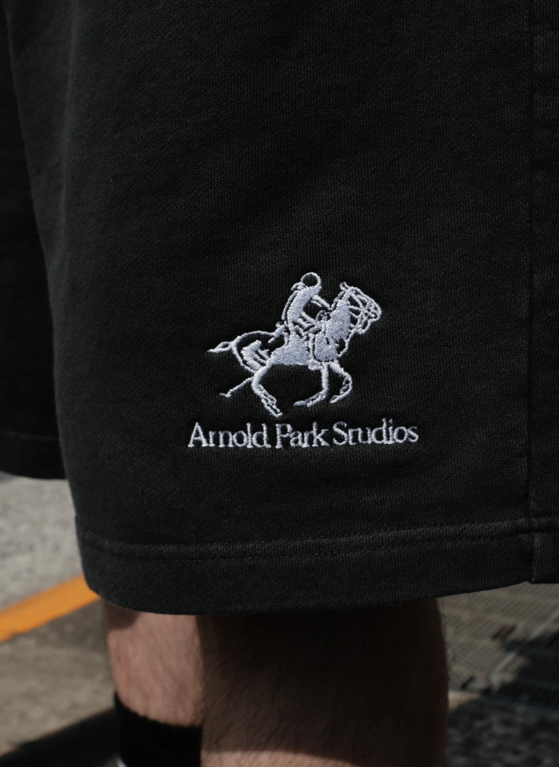 <span style="color: #f50b0b;">Last One</span> ARNOLD PARK STUDIOS / PONY LOGO SHORT FADED BLACK