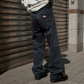 WILLY CHAVARRIA / STRAIGHT DENIM PANTS CHEMICAL WASH BLACK