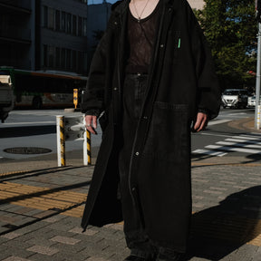 【CCTB Exclusive】WILLY CHAVARRIA / BIG DADDY HOODED COAT WASHED BLACK