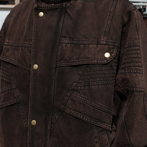 INTODUSK / KROW DENIM JACKET WASHED BROWN