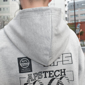 ARNOLD PARK STUDIOS / SCIENCE MULTI LOGO ZIP THROUGH HOODIE GREY MARL