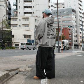 ARNOLD PARK STUDIOS / SCIENCE MULTI LOGO ZIP THROUGH HOODIE GREY MARL