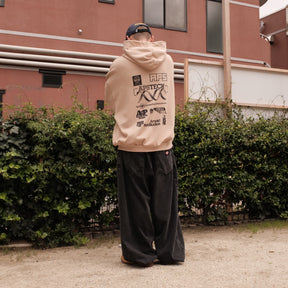 <span style="color: #f50b0b;">Last One</span> ARNOLD PARK STUDIOS / SCIENCE MULTI LOGO ZIP THROUGH HOODIE BEIGE