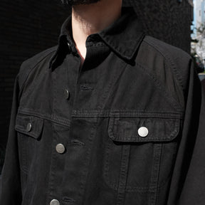 INTODUSK / TRUCKER SWITCHING JACKET SOLID BLACK