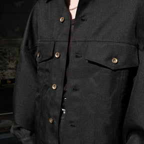 INTODUSK / SLOUCH TRUCKER JACKET PITCH BLACK