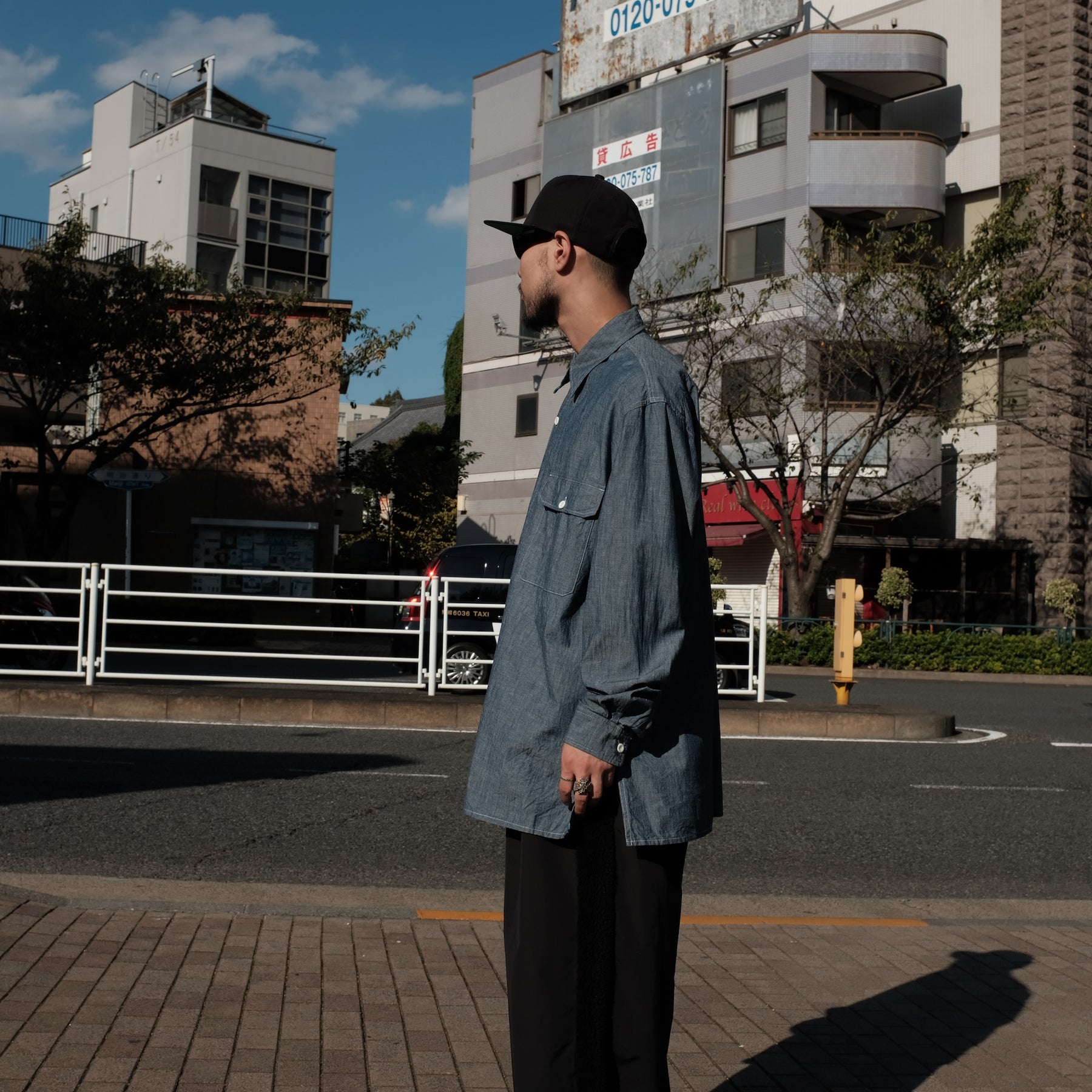 <span style="color: #f50b0b;">Last One</span> SOWBOW / J FLAP POCKET WORK SHIRT CHAMBRAY INDIGO