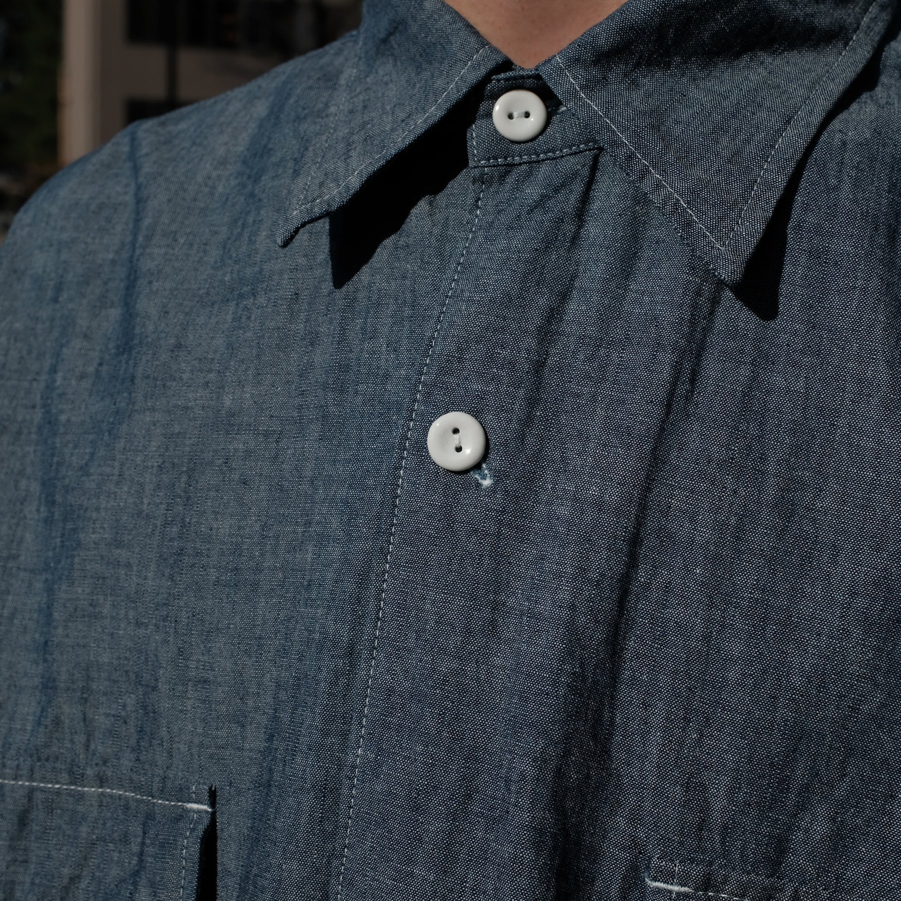 <span style="color: #f50b0b;">Last One</span> SOWBOW / J FLAP POCKET WORK SHIRT CHAMBRAY INDIGO