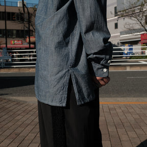 <span style="color: #f50b0b;">Last One</span> SOWBOW / J FLAP POCKET WORK SHIRT CHAMBRAY INDIGO