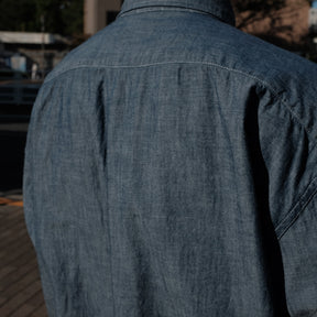 <span style="color: #f50b0b;">Last One</span> SOWBOW / J FLAP POCKET WORK SHIRT CHAMBRAY INDIGO