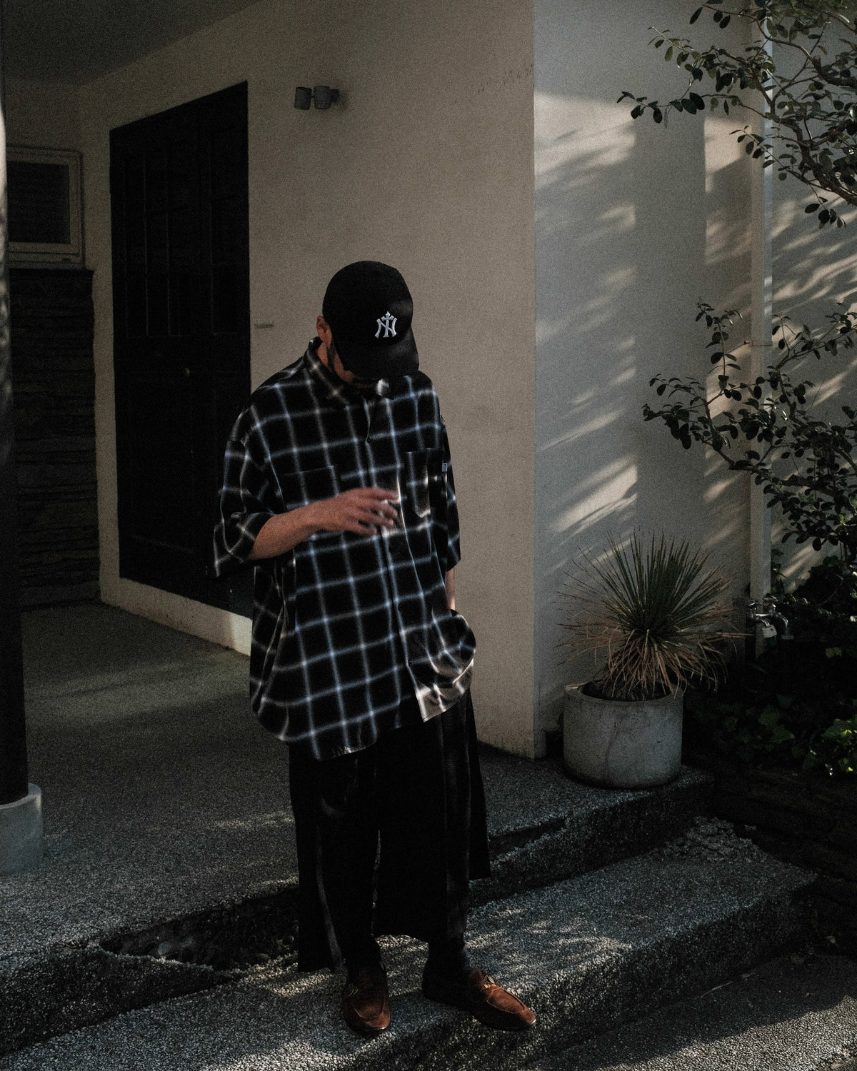 PRO CLUB / OMBRE CHECKER SS SHIRT BLACK