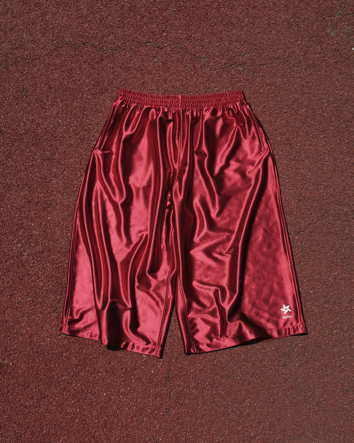 <span style="color: #f50b0b;">Last One</span> ROTOL / Poly Satin Basketball Shorts WINE RED