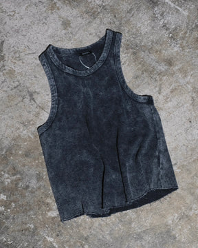 <span style="color: #f50b0b;">Last One</span> ROTOL / Chemical Dyed Waffle Tank Top BLACK