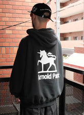 <span style="color: #f50b0b;">Last One</span> ARNOLD PARK STUDIOS / FOUNDATION LOGO HOODIE FADED BLACK