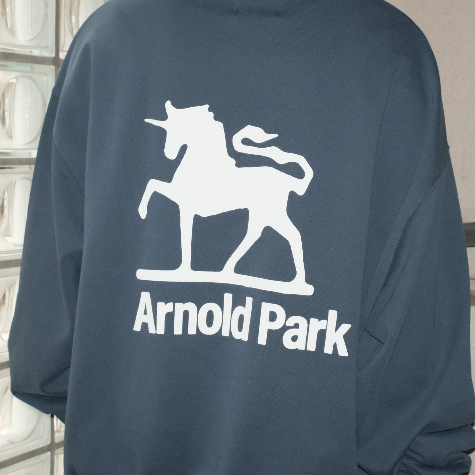 <span style="color: #f50b0b;">Last One</span> ARNOLD PARK STUDIOS / FOUNDATION LOGO HOODIE NAVY