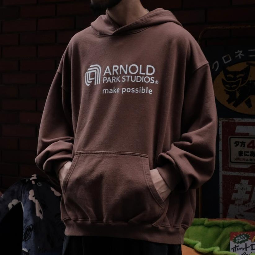 <span style="color: #f50b0b;">Last One</span> ARNOLD PARK STUDIOS / SEMICONDUCTOR MULTI LOGO HOODIE FADED BROWN