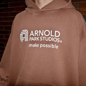 <span style="color: #f50b0b;">Last One</span> ARNOLD PARK STUDIOS / SEMICONDUCTOR MULTI LOGO HOODIE FADED BROWN