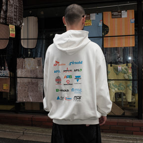 <span style="color: #f50b0b;">Last One</span> ARNOLD PARK STUDIOS / SEMICONDUCTOR MULTI LOGO HOODIE ANTIQUE WHITE