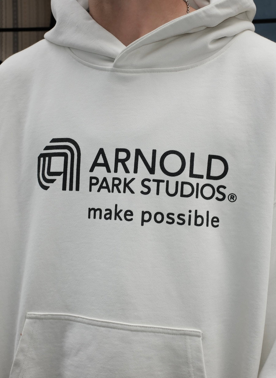 <span style="color: #f50b0b;">Last One</span> ARNOLD PARK STUDIOS / SEMICONDUCTOR MULTI LOGO HOODIE ANTIQUE WHITE