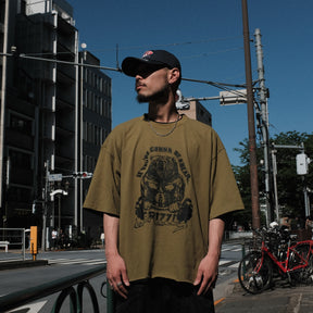 Y,IWO / Strong Cropped Tees Grizzly Army Green