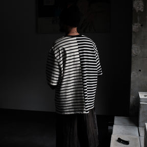 <span style="color: #ff2a00;">Last One</span> WESTFALL / PATCH STRIPE DOUBLE SHIRT LS BLACK WHITE