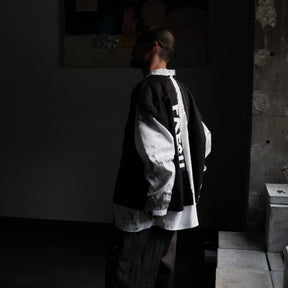 <span style="color: #ff2a00;">Last One</span> WESTFALL / WHATEVERWORKS DOUBLE BUTTON SHIRT LS BLACK DIRTY WHITE