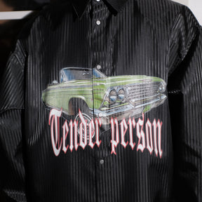 TENDER PERSON / LOWRIDER STRIPE SHIRT BLACK