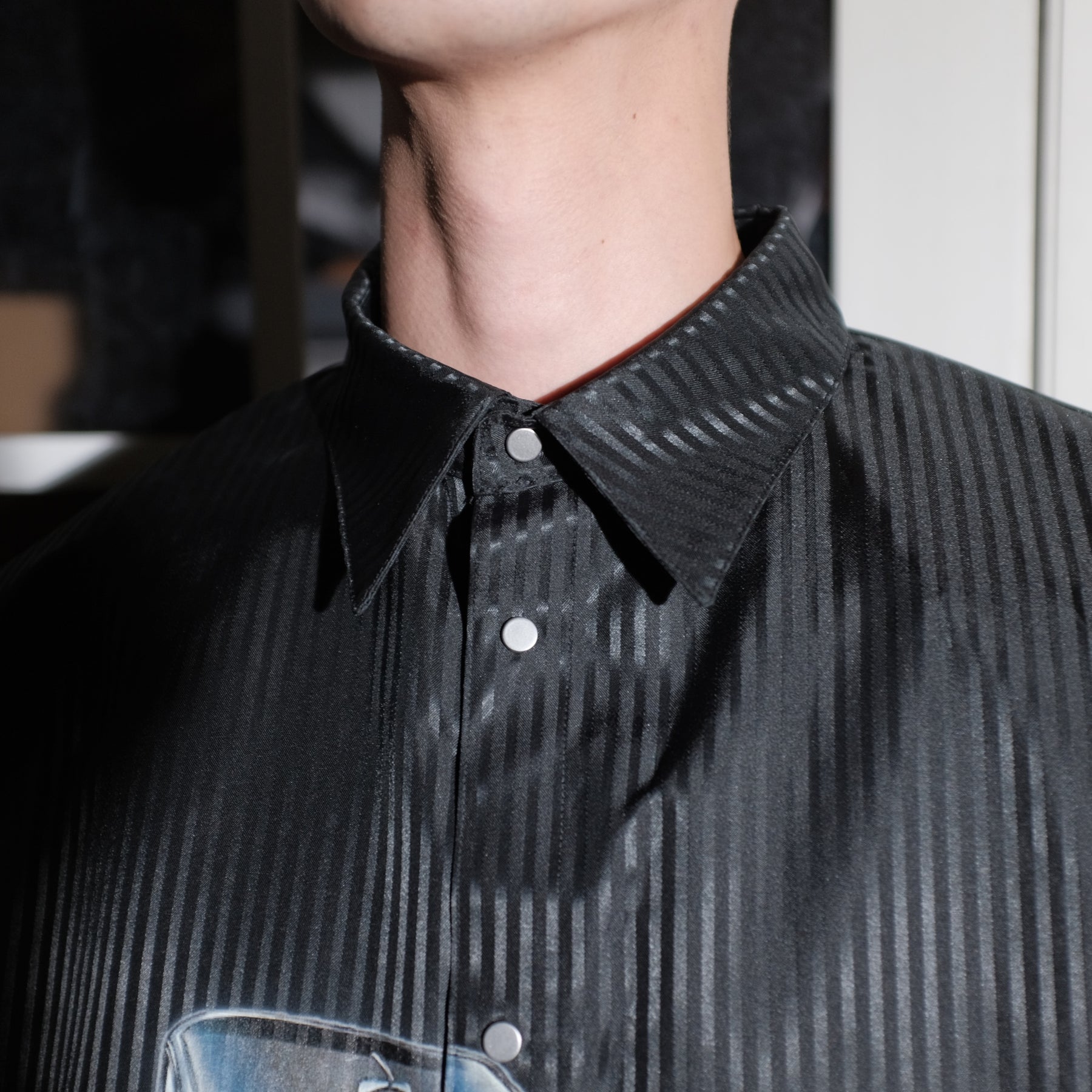 TENDER PERSON / LOWRIDER STRIPE SHIRT BLACK