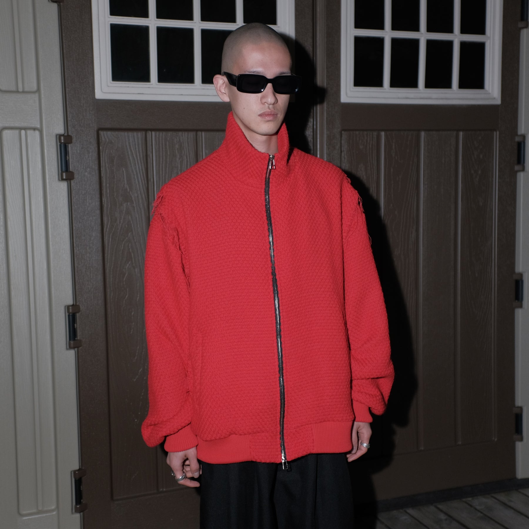 <span style="color: #f50b0b;">Last One</span> TENDER PERSON / HONEYCOME ZIP UP JACKET RED