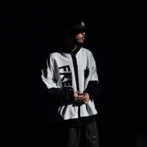 <span style="color: #ff2a00;">Last One</span> WESTFALL / WHATEVERWORKS DOUBLE HOODIE LS BLACK WHITE