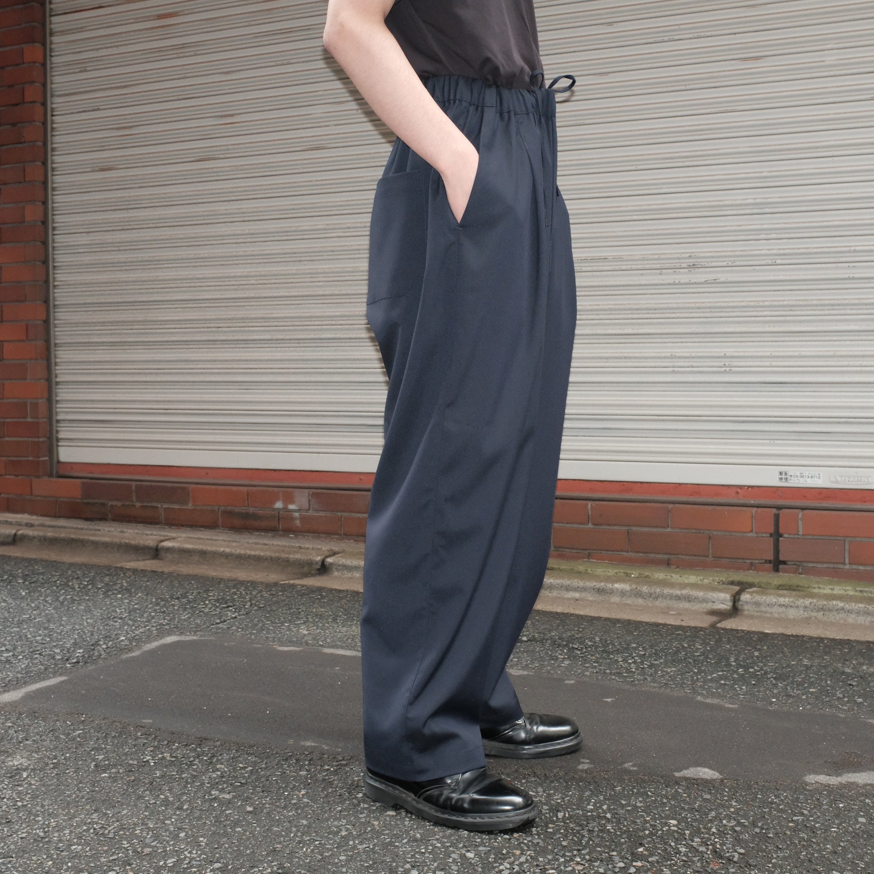 GREI. / PLEATED CRUISER PANT SUITING MIDNIGHT BLUE