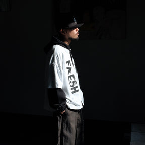 <span style="color: #ff2a00;">Last One</span> WESTFALL / WHATEVERWORKS DOUBLE HOODIE LS BLACK WHITE