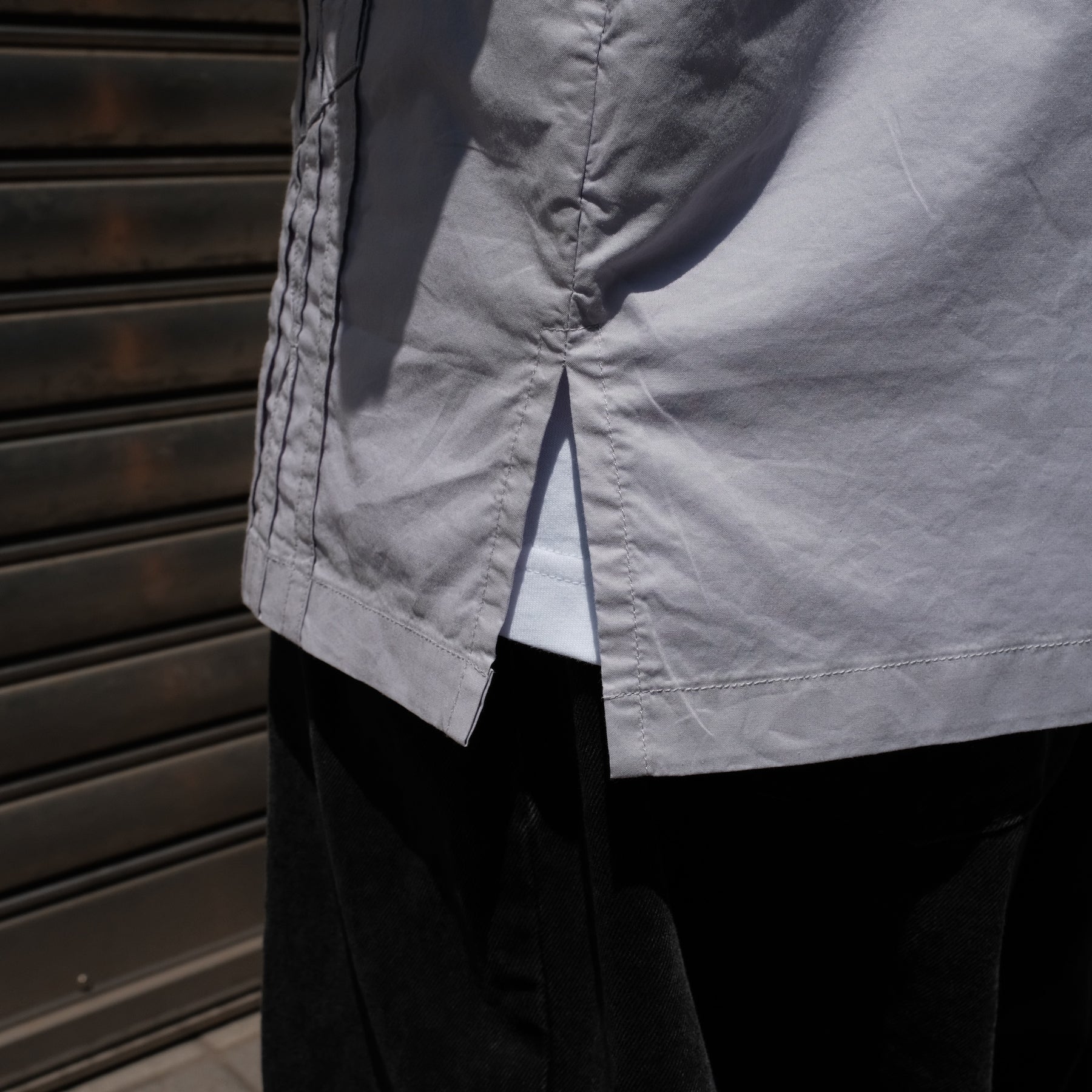 WILLY CHAVARRIA / DRESS PLEATED SHIRT SHADOW GRAY