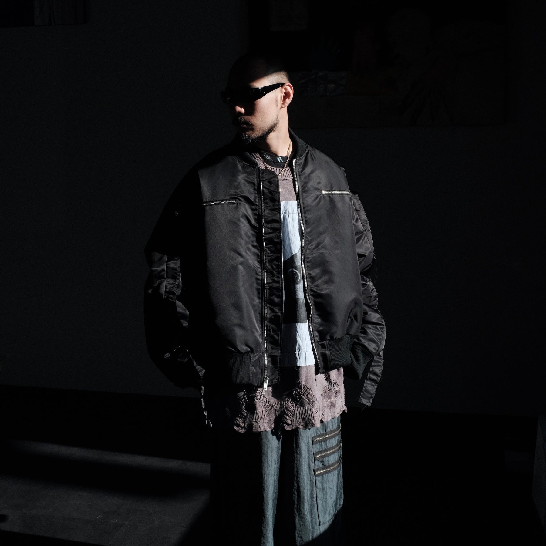 <span style="color: #ff2a00;">Last One</span> WESTFALL / MOHAWK SLEEVE BOMBER LS BLACK