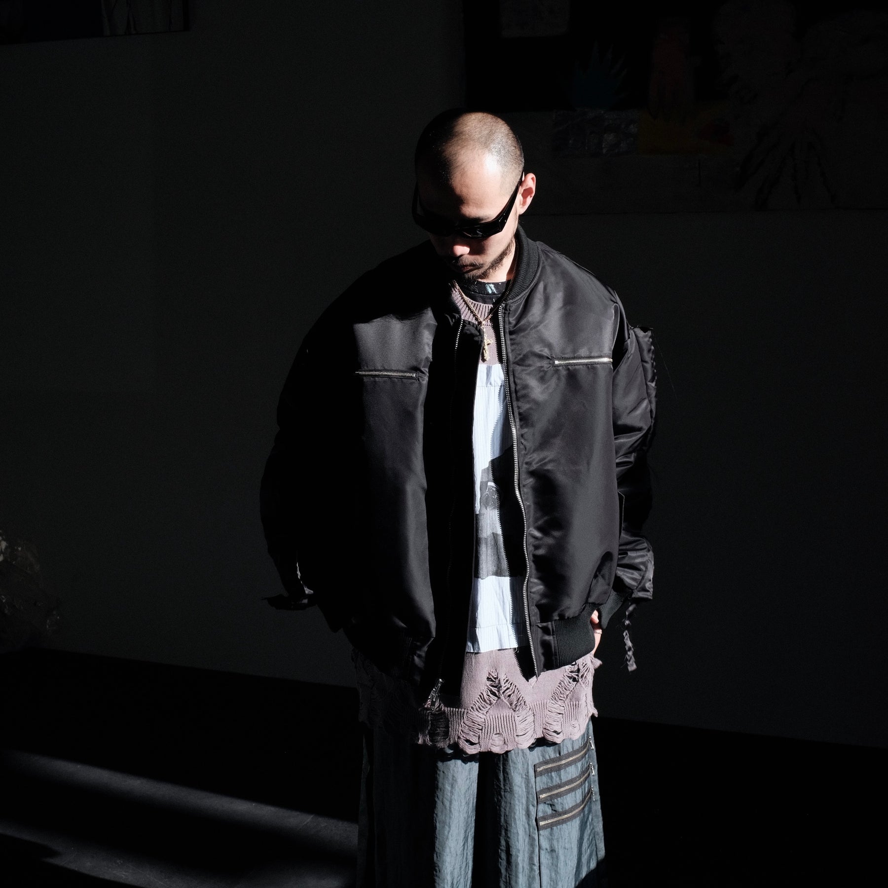<span style="color: #ff2a00;">Last One</span> WESTFALL / MOHAWK SLEEVE BOMBER LS BLACK