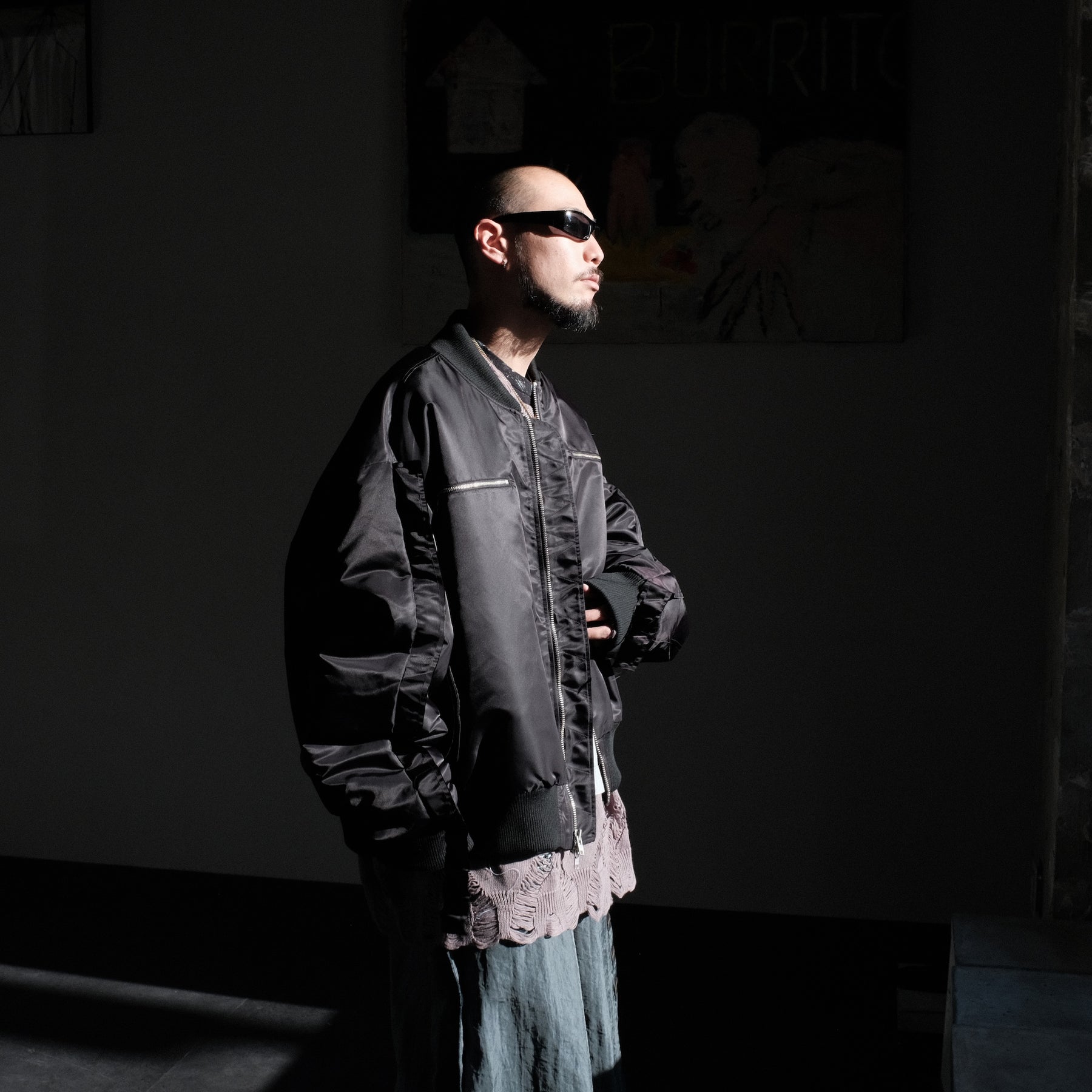 <span style="color: #ff2a00;">Last One</span> WESTFALL / MOHAWK SLEEVE BOMBER LS BLACK