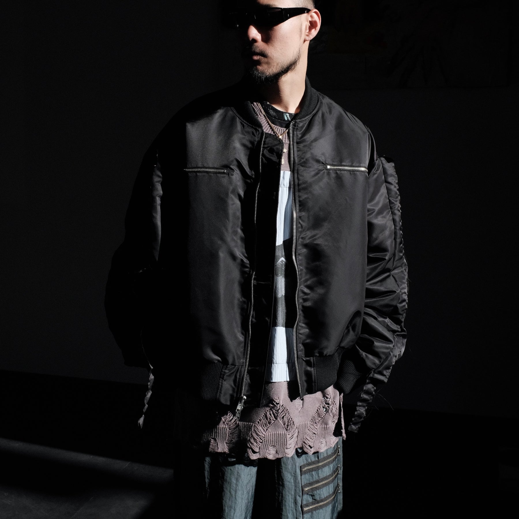 <span style="color: #ff2a00;">Last One</span> WESTFALL / MOHAWK SLEEVE BOMBER LS BLACK