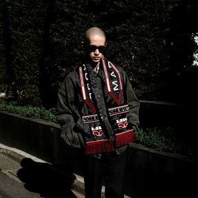 Martine Rose / REVERSIBLE SCARF GREY-RED