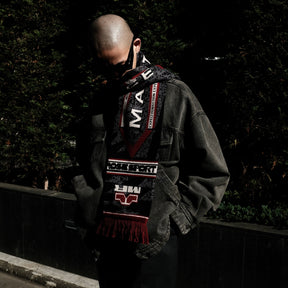 Martine Rose / REVERSIBLE SCARF GREY-RED