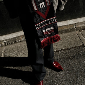 Martine Rose / REVERSIBLE SCARF GREY-RED