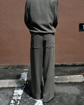 SOSHIOTSUKI / DOUBLE INVERTED TUCK JUDO TROUSERS DOBBY GREY