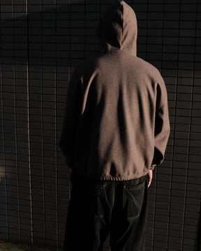 JEONGLI / HOODIE HYBRID WOOL BROWN