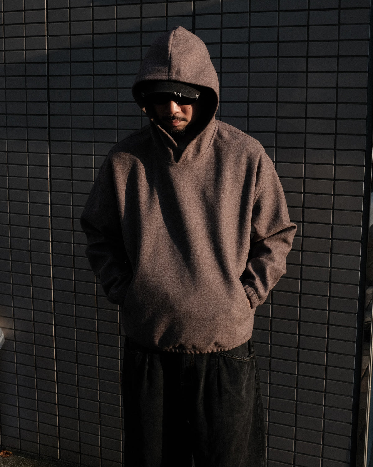JEONGLI / HOODIE HYBRID WOOL BROWN