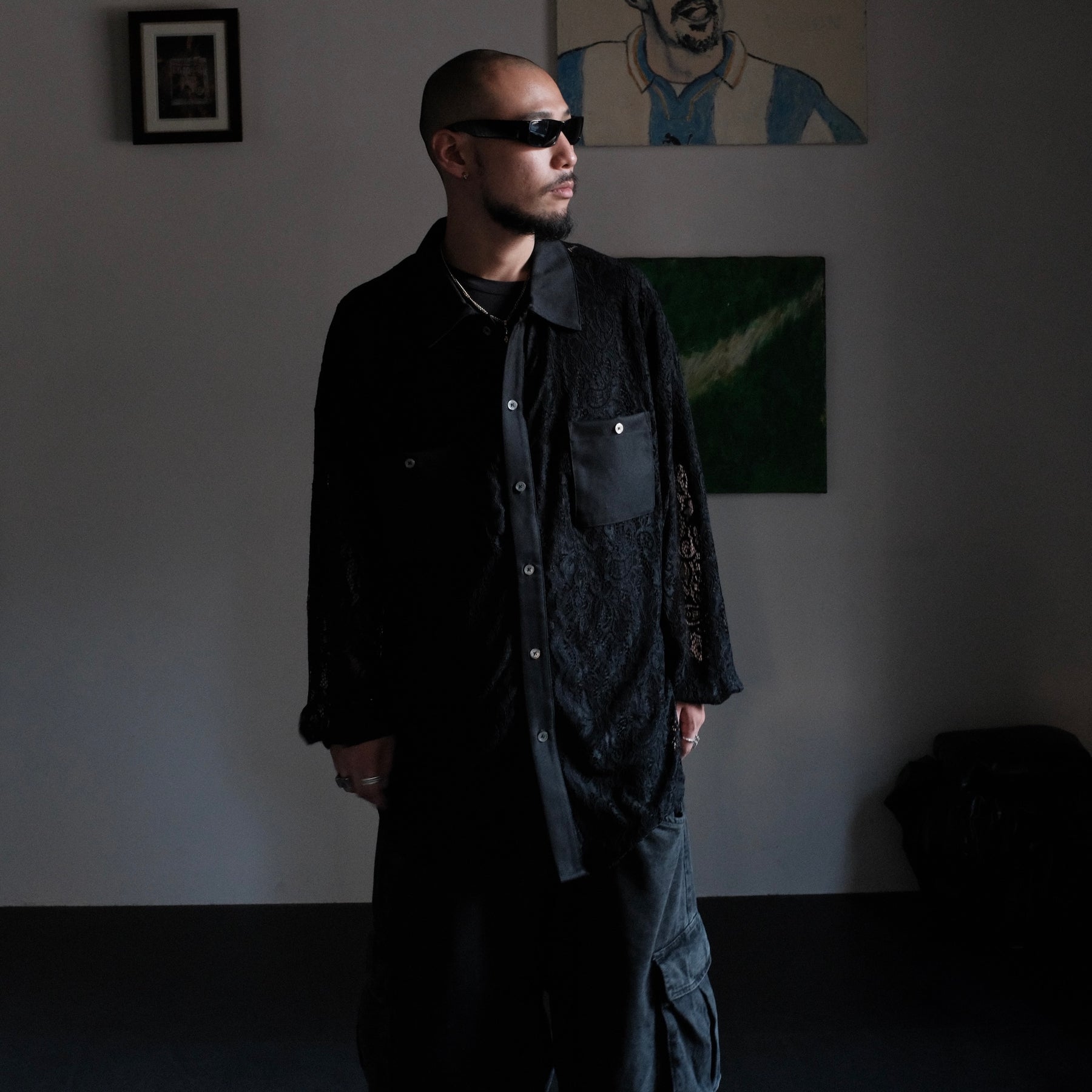 INTODUSK / LACE SHIRT BLACK