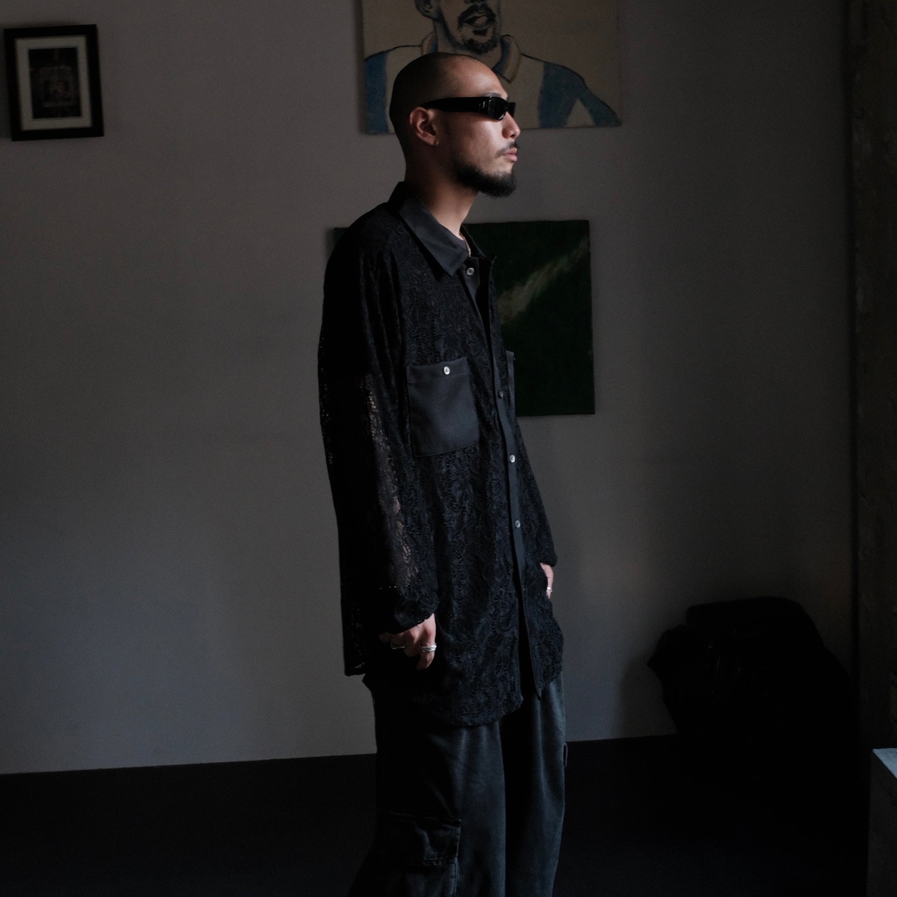 INTODUSK / LACE SHIRT BLACK