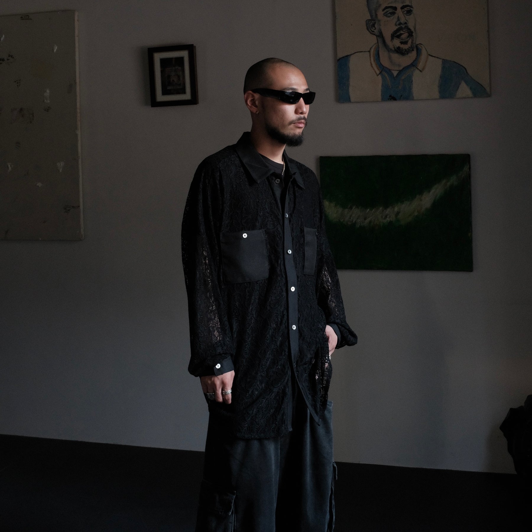 INTODUSK / LACE SHIRT BLACK