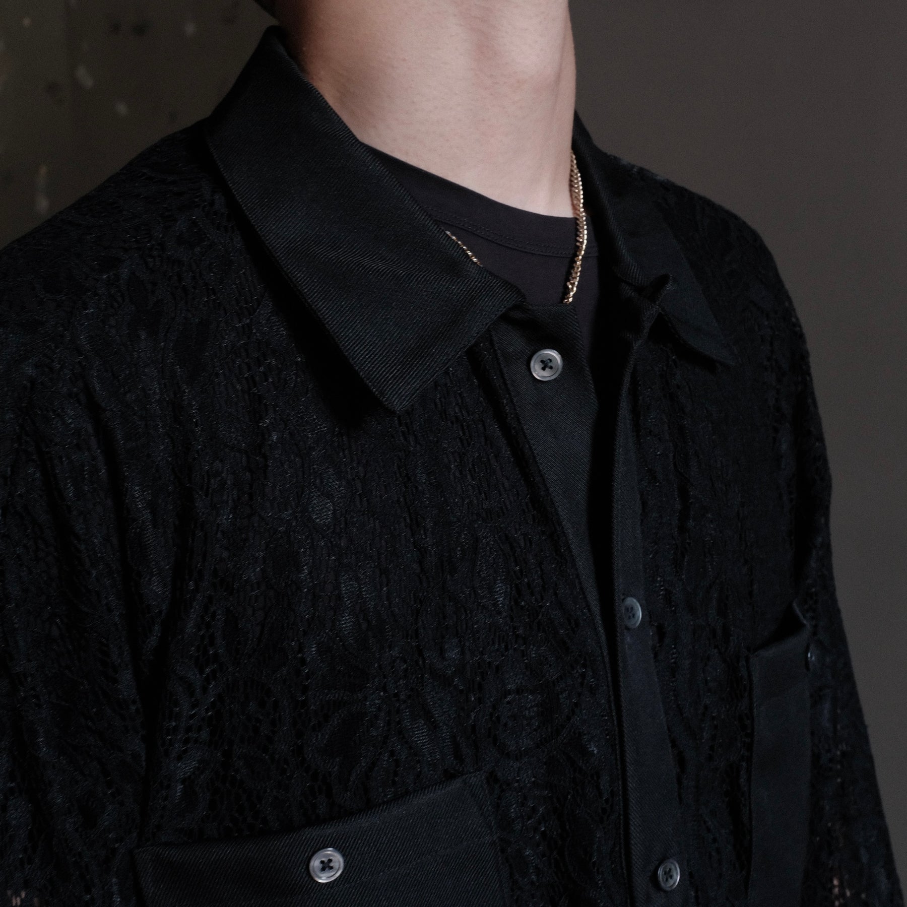 INTODUSK / LACE SHIRT BLACK
