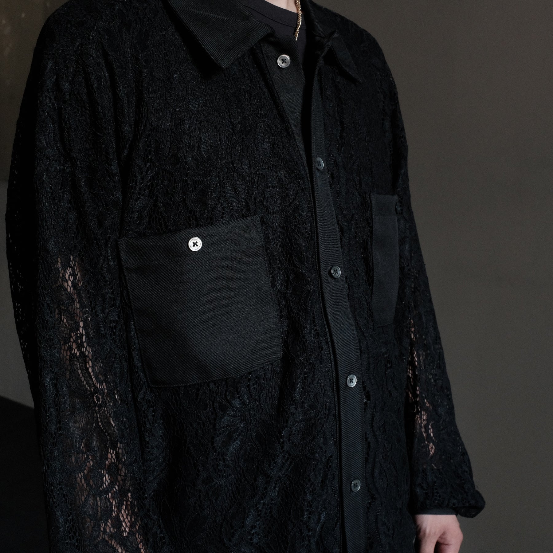 INTODUSK / LACE SHIRT BLACK