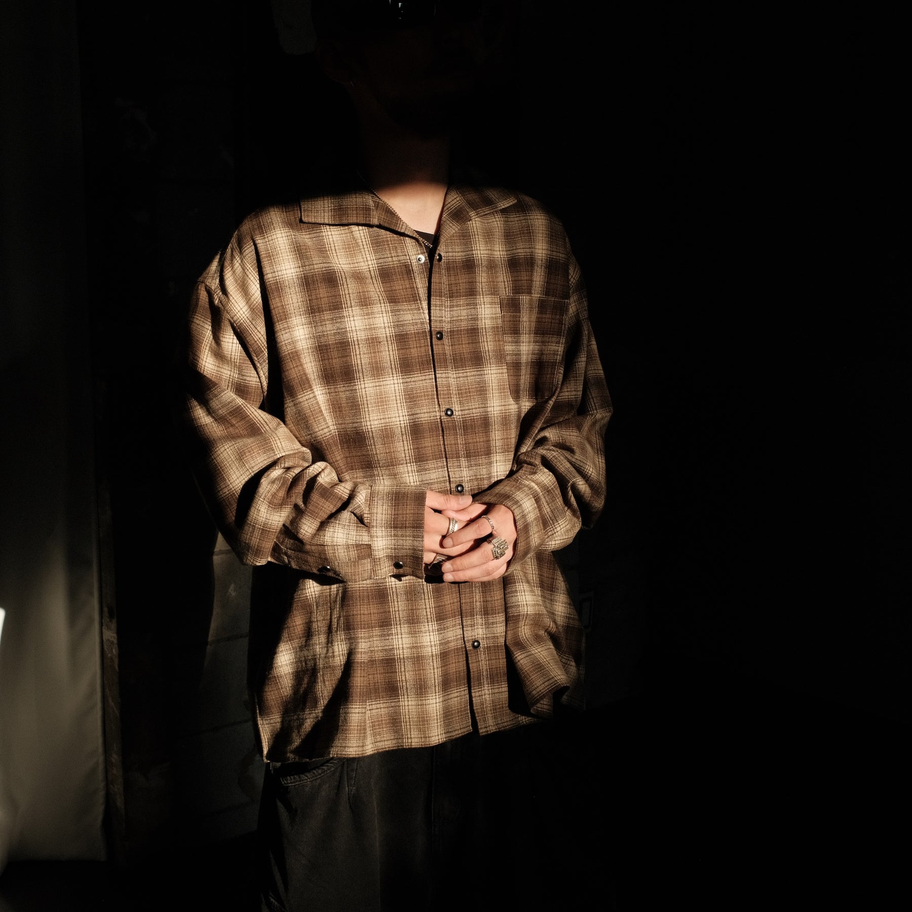 INTODUSK / DISCIPLE PLAID SHIRT BEIGE PLAID