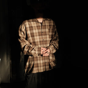 INTODUSK / DISCIPLE PLAID SHIRT BEIGE PLAID