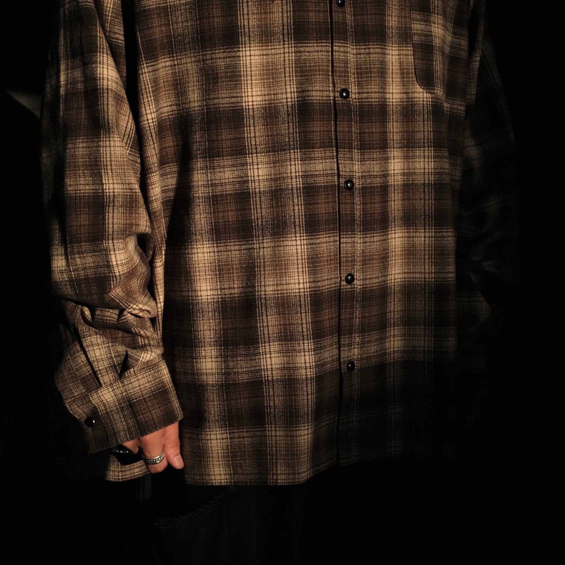 INTODUSK / DISCIPLE PLAID SHIRT BEIGE PLAID